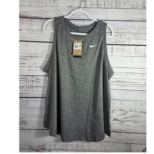 Nike Plus size 2X gray Dri-fit training tank top NWT
